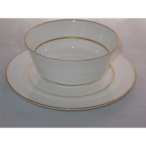 Mikasa Hunter Gravy Boat w/ attached plate Bone‎ China A1112 / 112